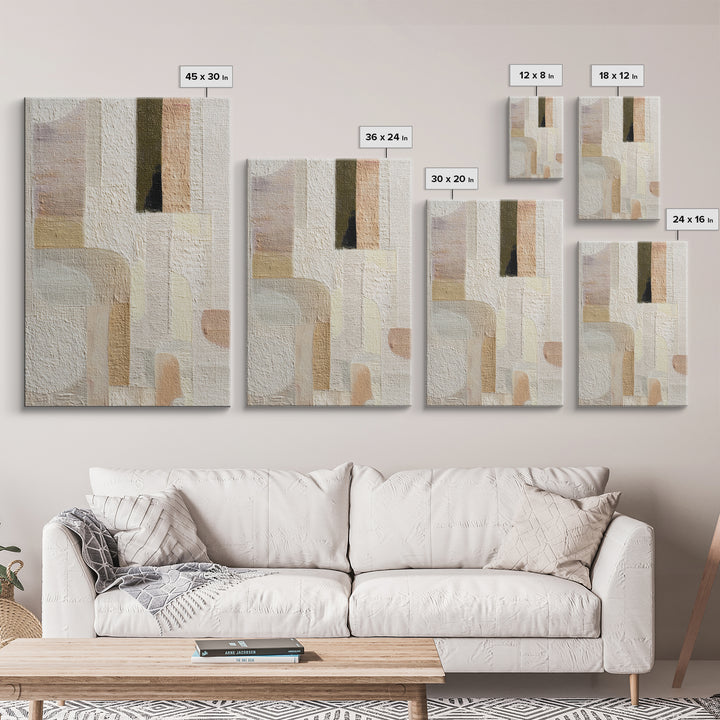 Soft Abstract Linen Texture Framed Canvas Print, Master Bedroom, Farmhouse Wall Decor, Bedroom Decor, Abstract Art, Sanctuary, MAS-2x3-59