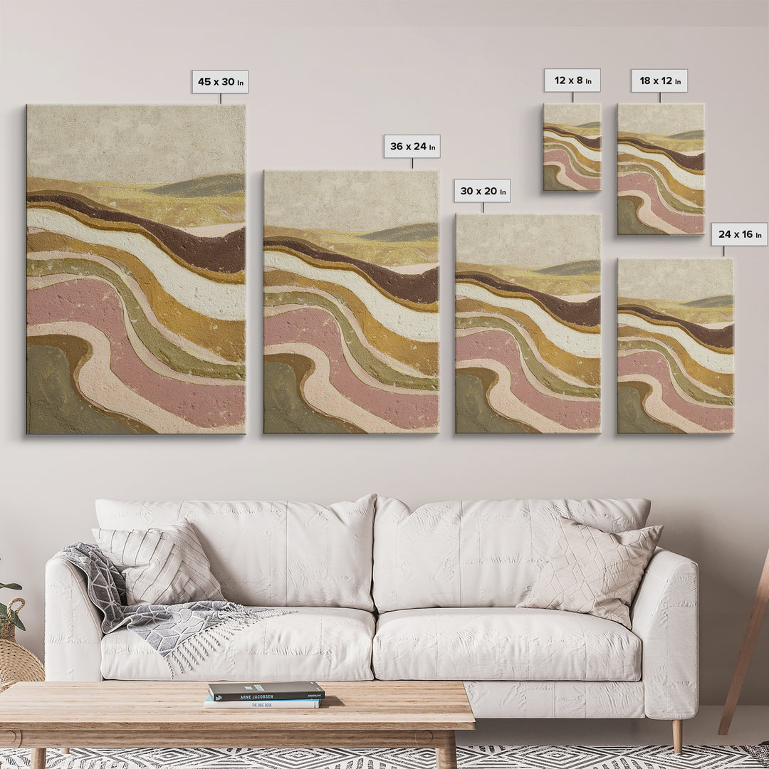 Gold Accented Abstract Arches Framed Canvas Print, Master Bedroom, Wall Art Prints, Bedroom Decor, Abstract Art, Sanctuary, MAS-2x3-64