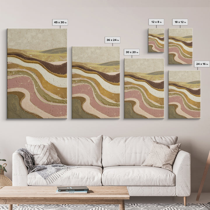 Gold Accented Abstract Arches Framed Canvas Print, Master Bedroom, Wall Art Prints, Bedroom Decor, Abstract Art, Sanctuary, MAS-2x3-64