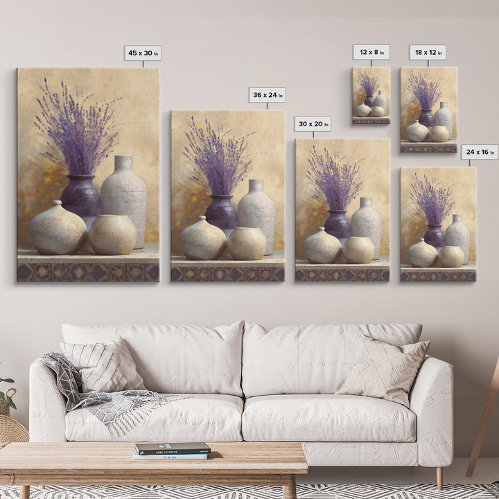 Lavender Field at Twilight Framed Canvas Print, Master Bedroom, Wall Decal, Bedroom Decor, Watercolor Art, Sanctuary, MAS-2x3-74