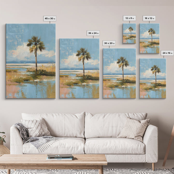 Hotel Coastal Landscape Canvas Print, Master Bedroom, Living Room Prints, Bedroom Decor, Watercolor Art, Sanctuary, MAS-2x3-77