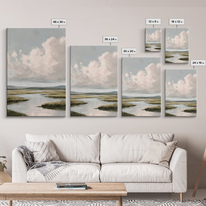 Blush and Taupe Cloudscape Canvas Print, Master Bedroom, Canvas Print, Bedroom Decor, Abstract Art, Sanctuary, MAS-2x3-86