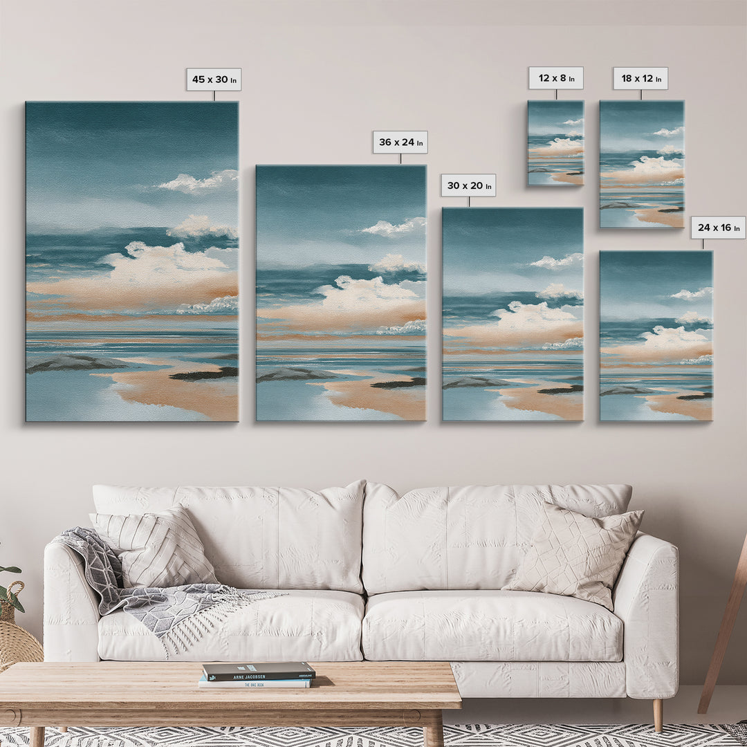 Elegant Moonlit Ocean Horizon Canvas Print, Master Bedroom, Printable Art, Bedroom Decor, Fine Art, Sanctuary, Wall Art Bedroom, MAS-2x3-9