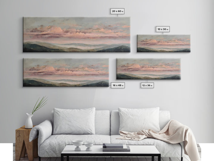Blush and Taupe Cloudscape Canvas Print, Master Bedroom, Bedroom Decor, Abstract Art, Sanctuary, Printable Art, MAS-3x1-22