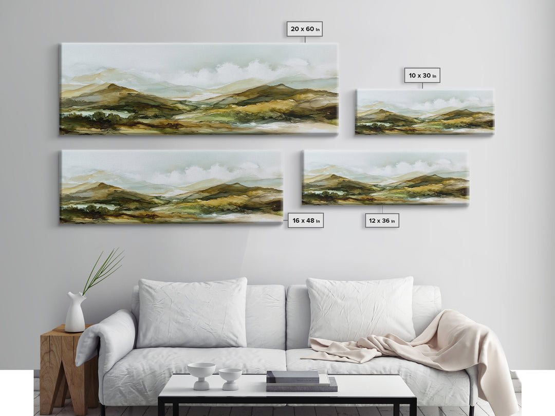 Soft Mountain Ridge Canvas Print, Master Bedroom, Wall Decor Bedroom, Bedroom Decor, Fine Art, Sanctuary, Fine Art Print, MAS-3x1-29
