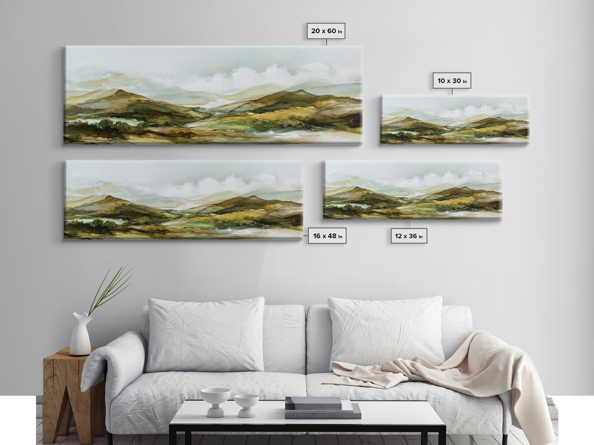 Soft Mountain Ridge Canvas Print, Master Bedroom, Wall Decor Bedroom, Bedroom Decor, Fine Art, Sanctuary, Fine Art Print, MAS-3x1-29