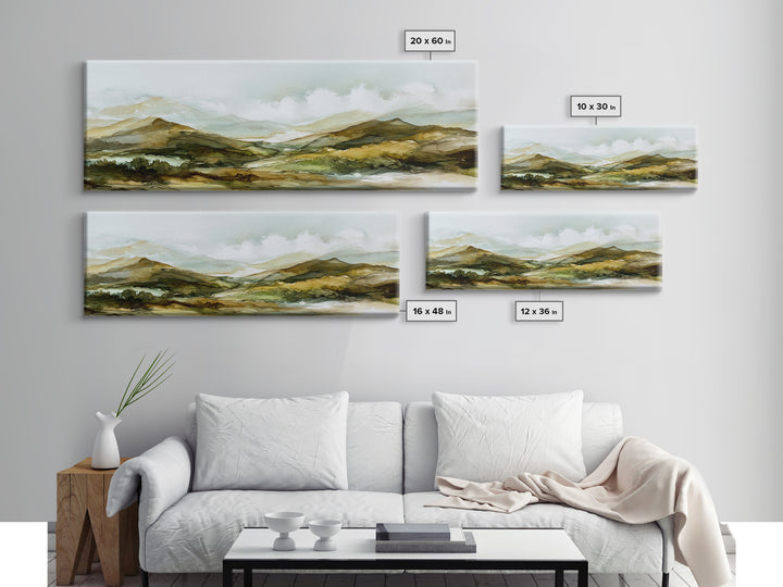Soft Mountain Ridge Canvas Print, Master Bedroom, Wall Decor Bedroom, Bedroom Decor, Fine Art, Sanctuary, Fine Art Print, MAS-3x1-29