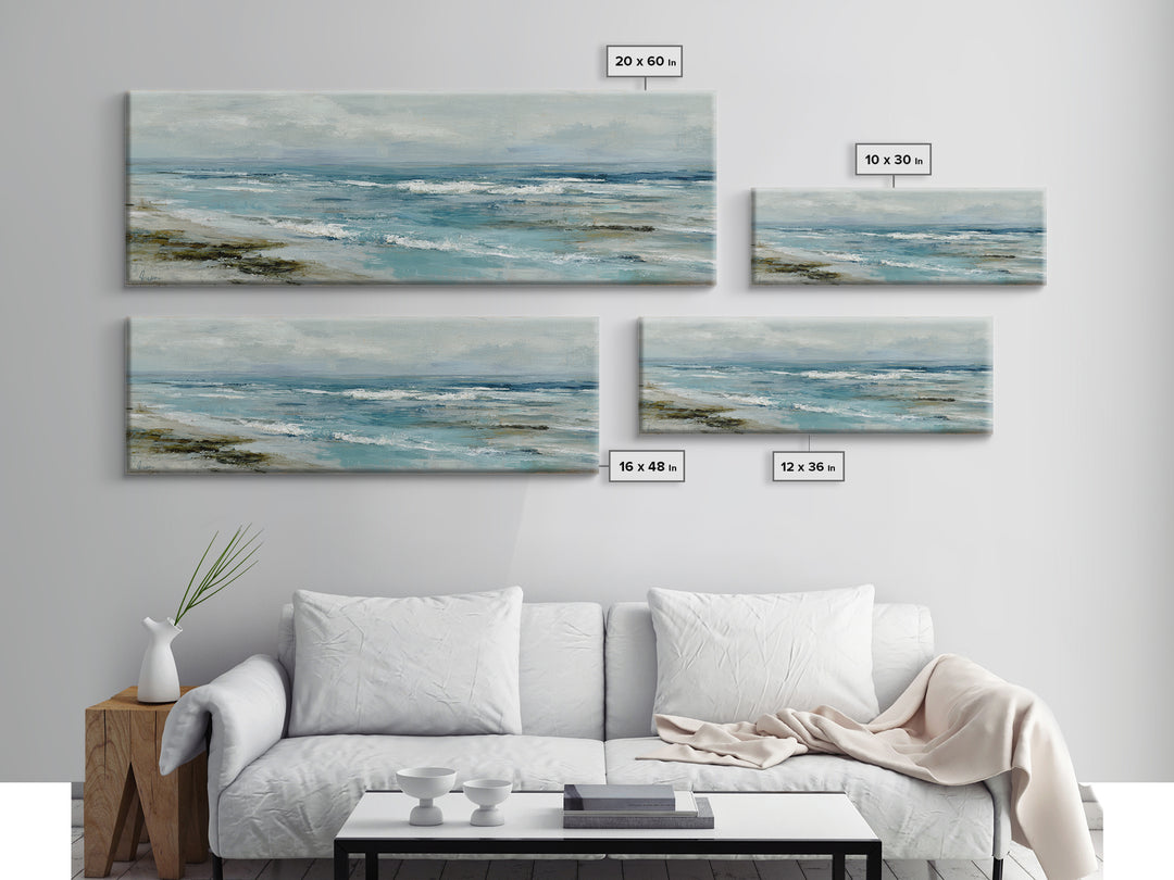 Hotel Coastal Landscape Framed Canvas Print, Master Bedroom, Bedroom, Bedroom Decor, Fine Art, Sanctuary, Boho Decor, MAS-3x1-37