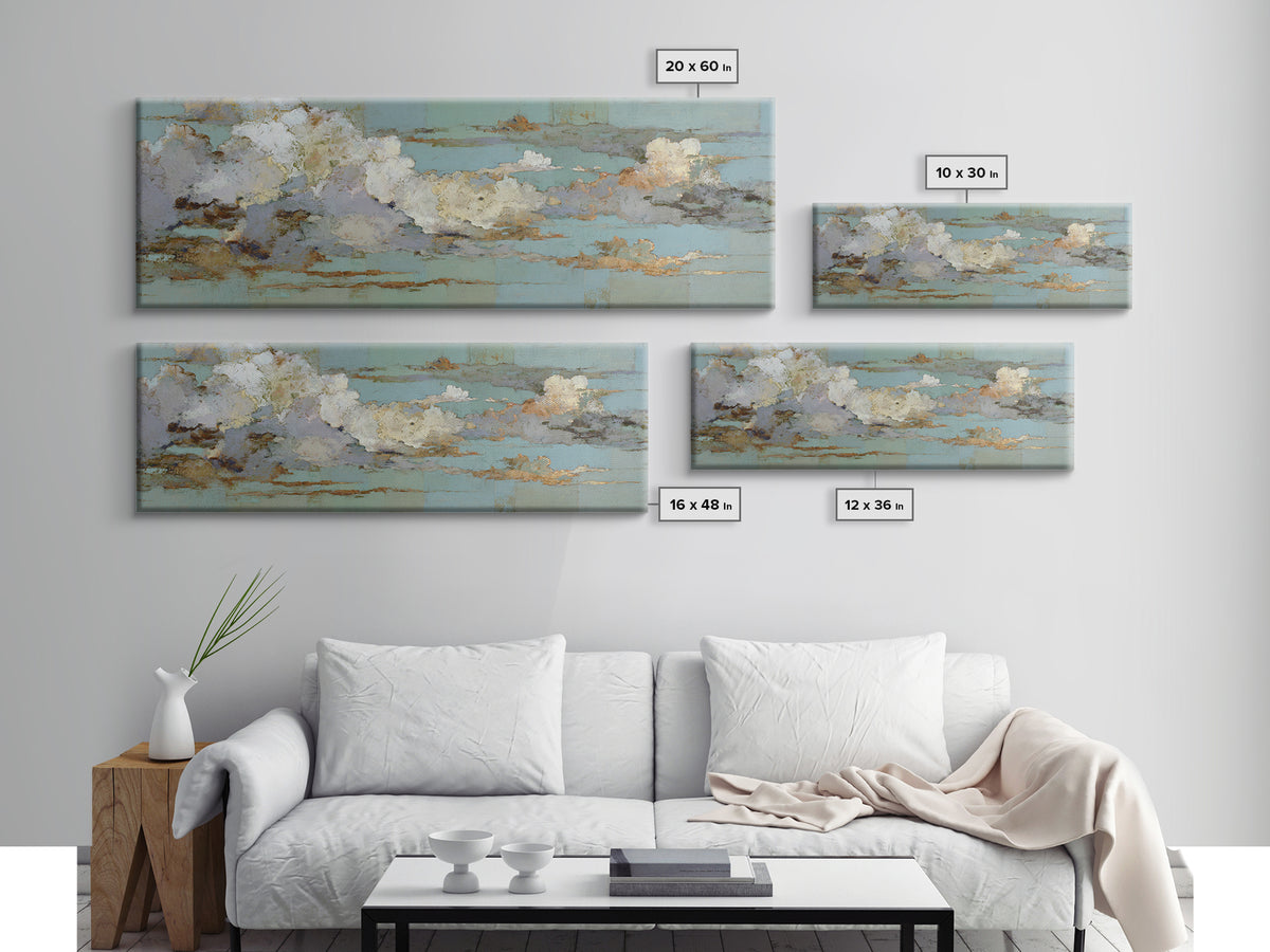Blush and Taupe Cloudscape Canvas Print, Master Bedroom, Living Room Prints, Bedroom Decor, Fine Art, Sanctuary, Modern Decor, MAS-3x1-46