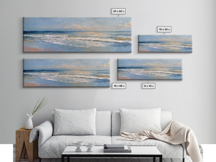 Hotel Coastal Landscape Canvas Print, Master Bedroom, Over Bed Wall Art, Bedroom Decor, Fine Art, Sanctuary, Minimalist Decor, MAS-3x1-61