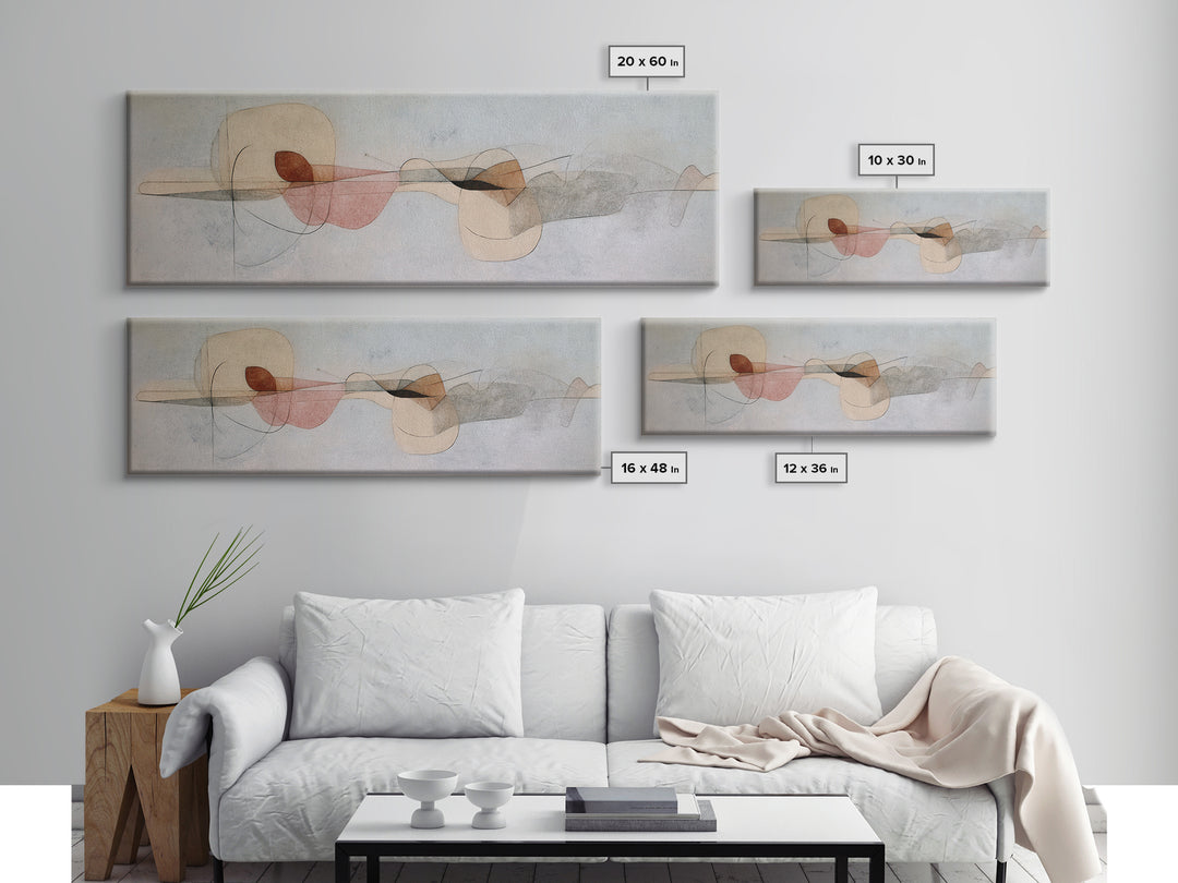Minimal Two Figure Line Drawing Framed Canvas Print, Master Bedroom, Gallery Decor, Bedroom Decor, Fine Art, Sanctuary, MAS-3x1-69