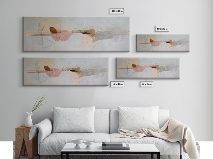 Minimal Two Figure Line Drawing Framed Canvas Print, Master Bedroom, Gallery Decor, Bedroom Decor, Fine Art, Sanctuary, MAS-3x1-69
