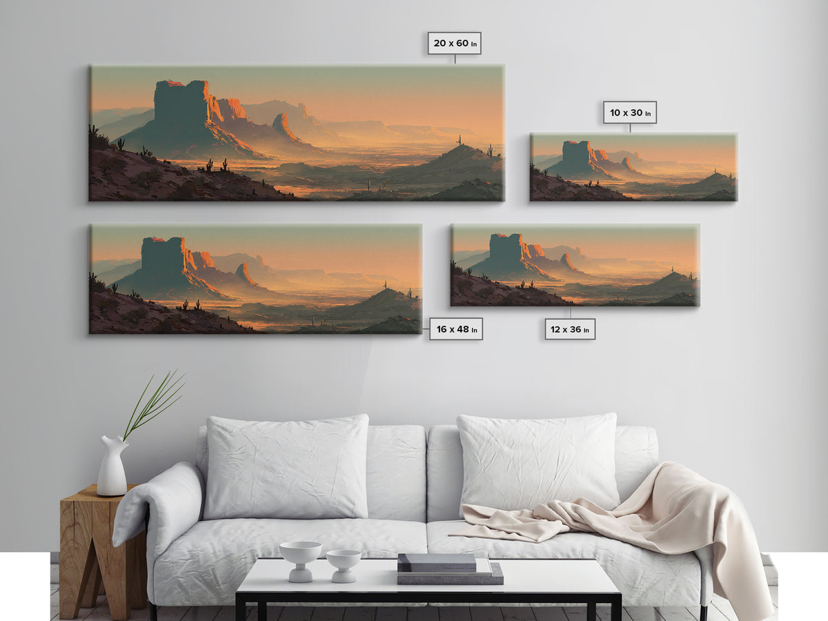 Quiet Desert Dusk Framed Canvas Print, Master Bedroom, Wall Decor Bedroom, Bedroom Decor, Fine Art, Sanctuary, Fine Art Print, MAS-3x1-74