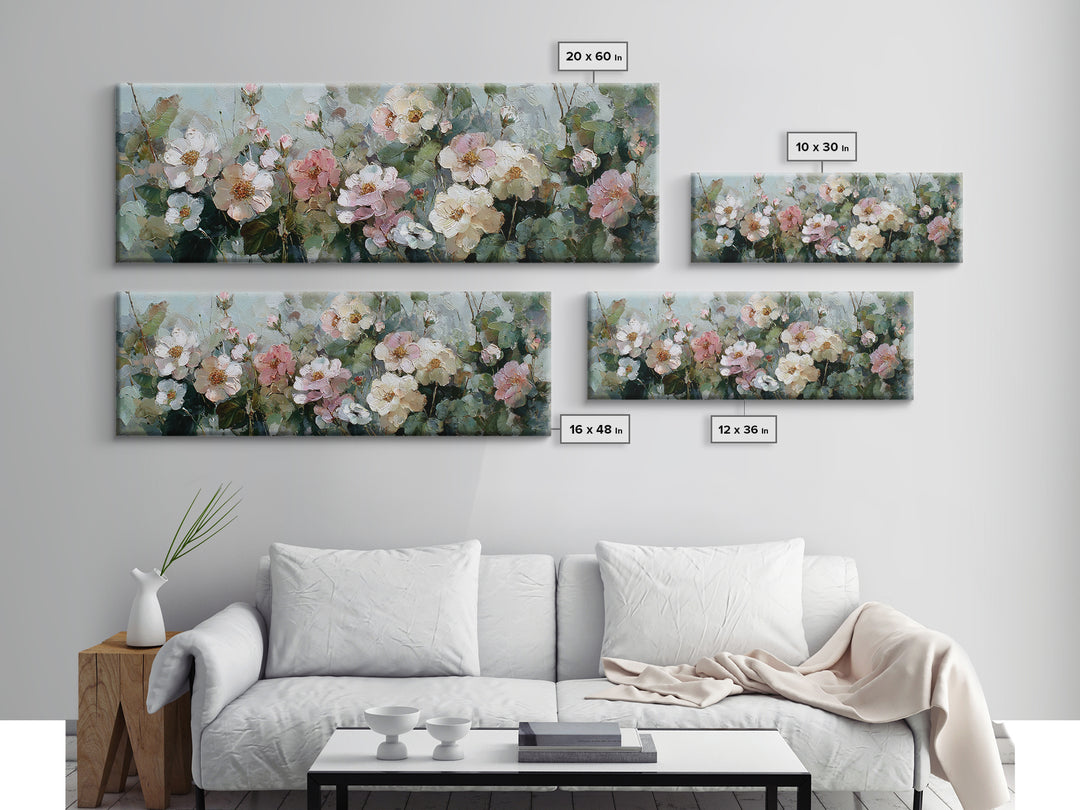 Dreamy Celestial Moon and Botanical Composition Canvas Print, Master Bedroom, Bedroom Wall Decor, Bedroom Decor, Sanctuary, MAS-3x1-75