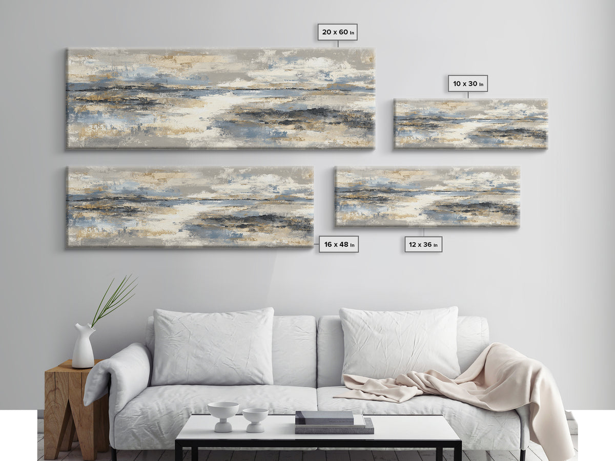 Minimal Stone Shapes Canvas Print, Master Bedroom, Bedroom Decor, Abstract Art, Sanctuary, Minimalist Wall Art, MAS-3x1-80
