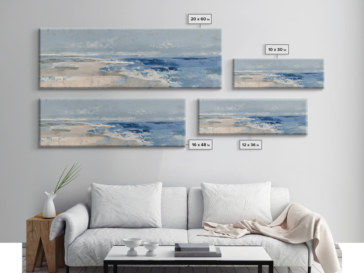 Hotel Coastal Landscape Canvas Print, Master Bedroom, Over Bed Wall Art, Bedroom Decor, Fine Art, Sanctuary, Minimalist Decor, MAS-3x1-85