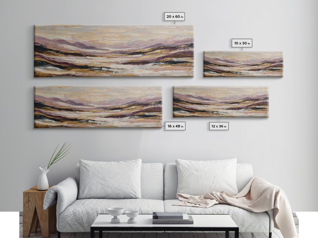 Elegant Moonlit Ocean Horizon Framed Canvas Print, Master Bedroom, Boho Decor, Bedroom Decor, Fine Art, Sanctuary, MAS-3x1-89