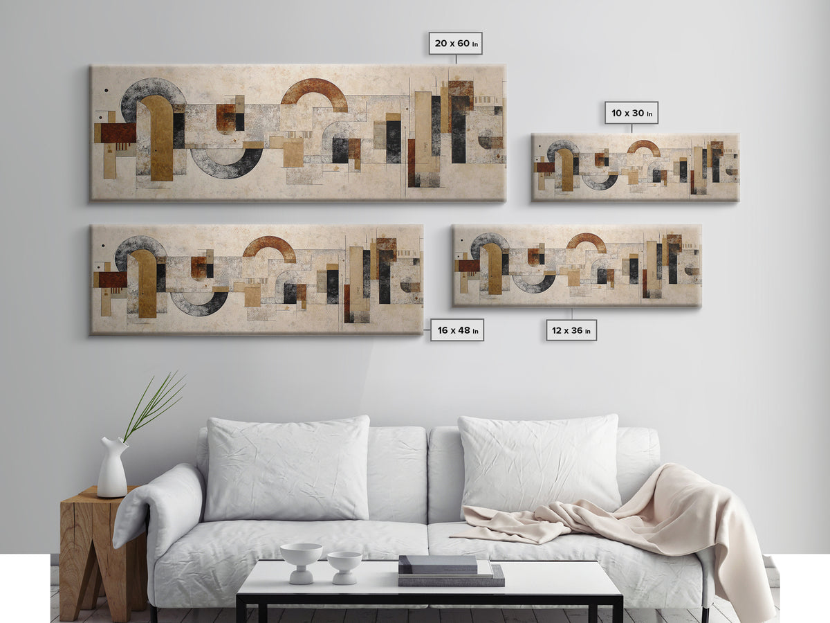 Large Cream Abstract Framed Canvas Print, Master Bedroom, Minimalist Wall Art, Bedroom Decor, Sanctuary, Over Bed Wall Art, MAS-3x1-9