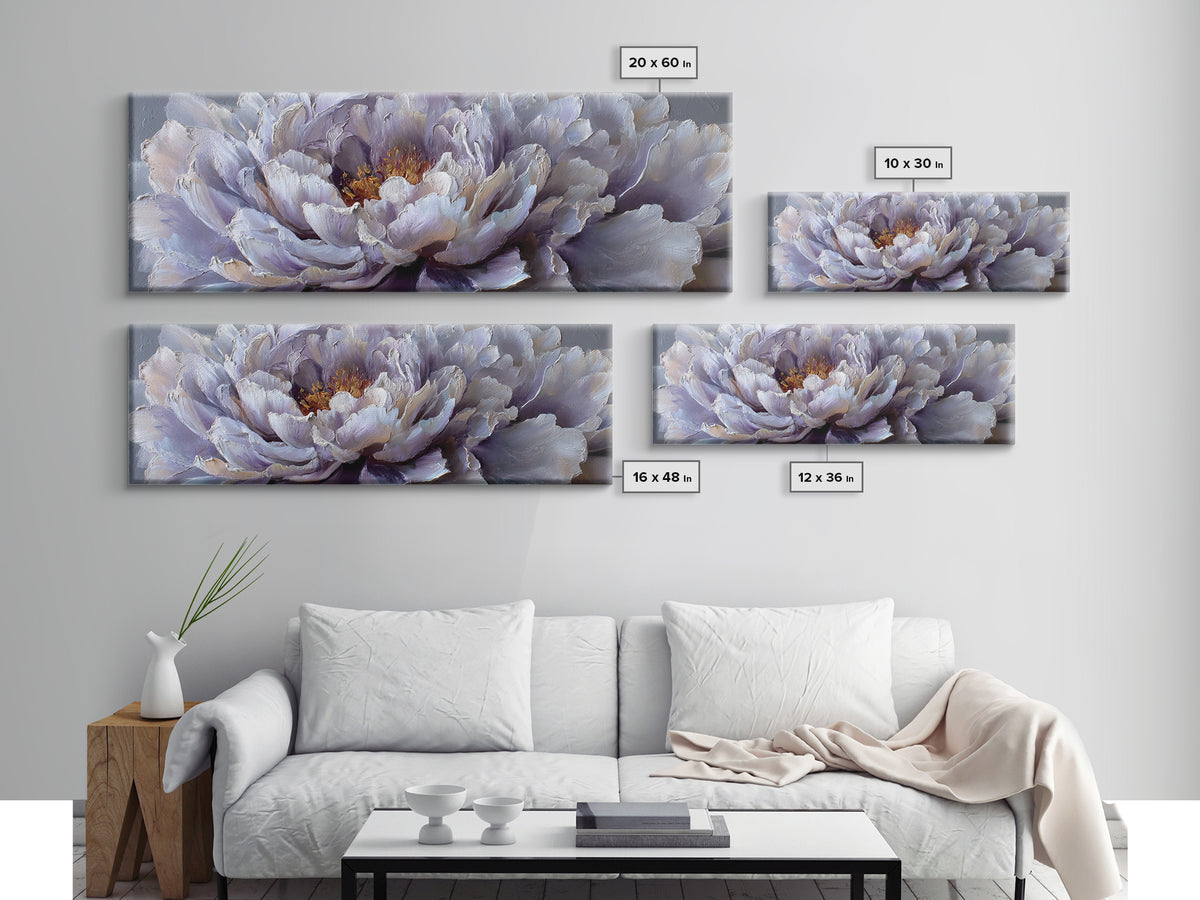 Romantic Neutral Peony Closeup Framed Canvas Print, Master Bedroom, Signs for Home, Bedroom Decor, Fine Art, Sanctuary, MAS-3x1-90