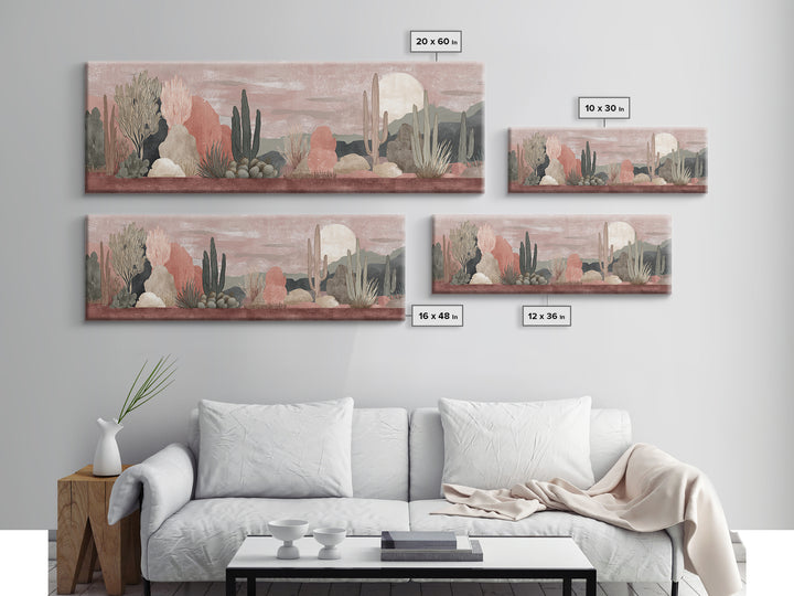 Quiet Desert Dusk Canvas Print, Master Bedroom, Above Bed Wall Decor, Bedroom Decor, Oil Painting, Sanctuary, Textured Painting, MAS-3x1-98