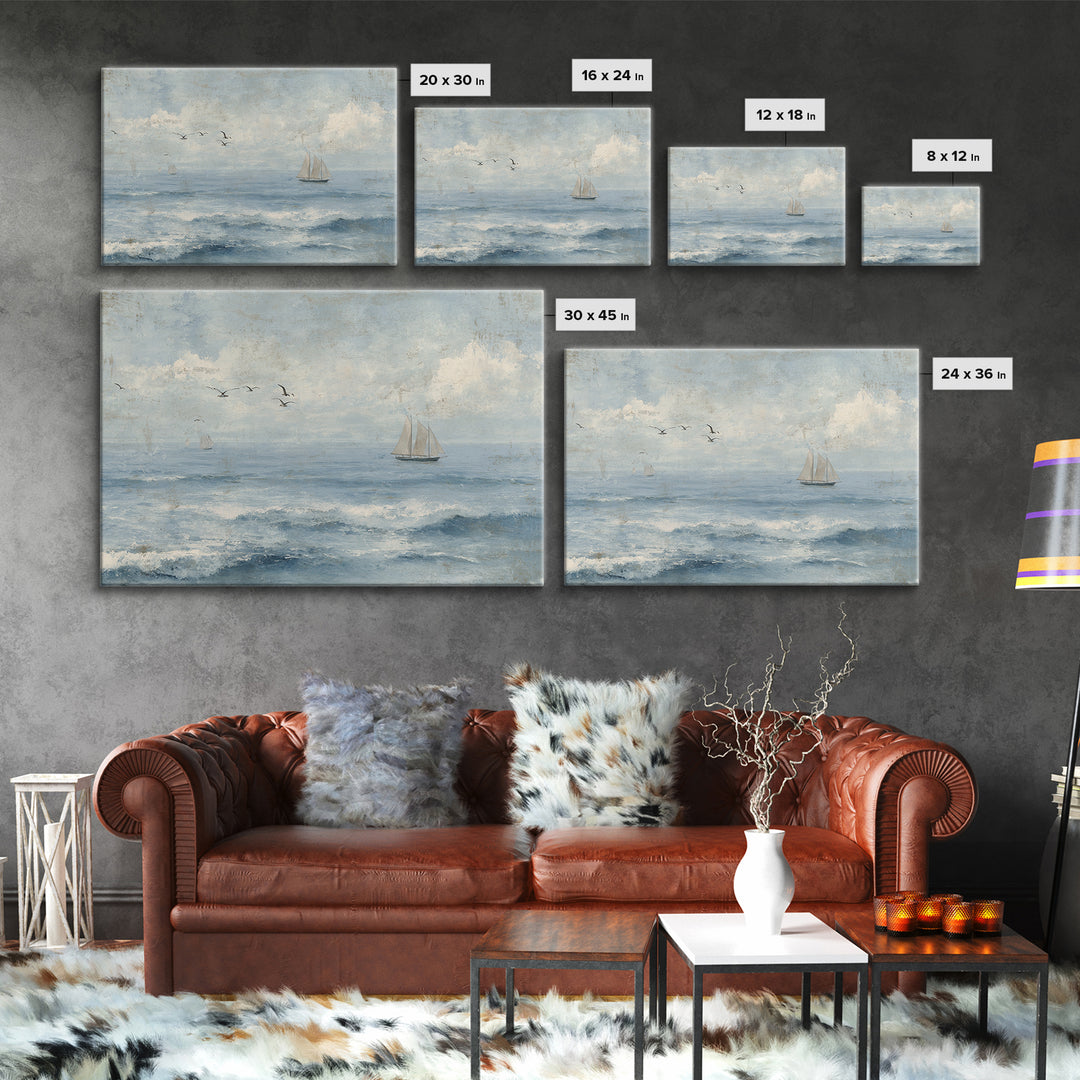 Hotel Coastal Landscape Canvas Print, Master Bedroom, Living Room Prints, Bedroom Decor, Watercolor Art, Sanctuary, MAS-3x2-1