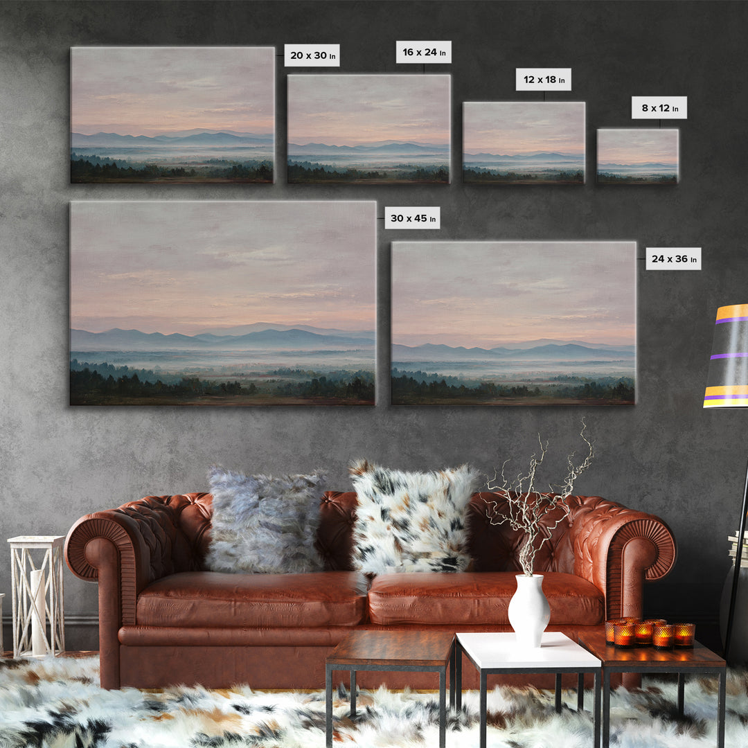 Blush and Taupe Cloudscape Framed Canvas Print, Master Bedroom, Farmhouse Wall Art, Bedroom Decor, Fine Art, Sanctuary, MAS-3x2-10
