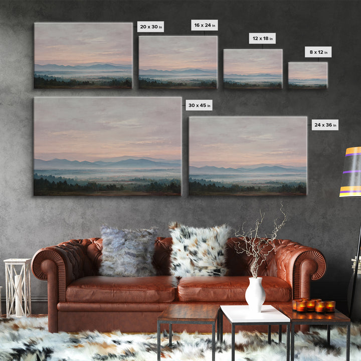 Blush and Taupe Cloudscape Framed Canvas Print, Master Bedroom, Farmhouse Wall Art, Bedroom Decor, Fine Art, Sanctuary, MAS-3x2-10