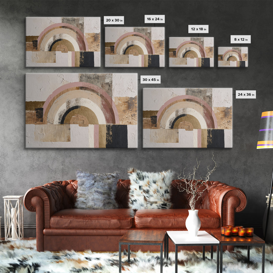 Gold Accented Abstract Arches Canvas Print, Master Bedroom, Wall Art Bedroom, Bedroom Decor, Sanctuary, Statement Artwork, MAS-3x2-12