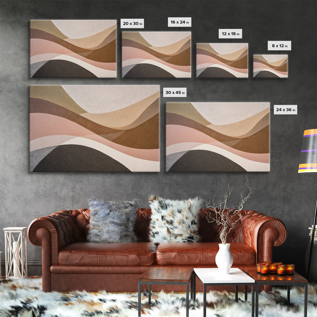 Abstract Wave Forms Framed Canvas Print, Master Bedroom, Signs for Home, Bedroom Decor, Abstract Art, Sanctuary, Luxury Decor, MAS-3x2-24