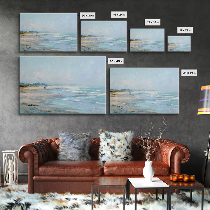Hotel Coastal Landscape Framed Canvas Print, Master Bedroom, Set of 2 Prints, Bedroom Decor, Fine Art, Sanctuary, MAS-3x2-25