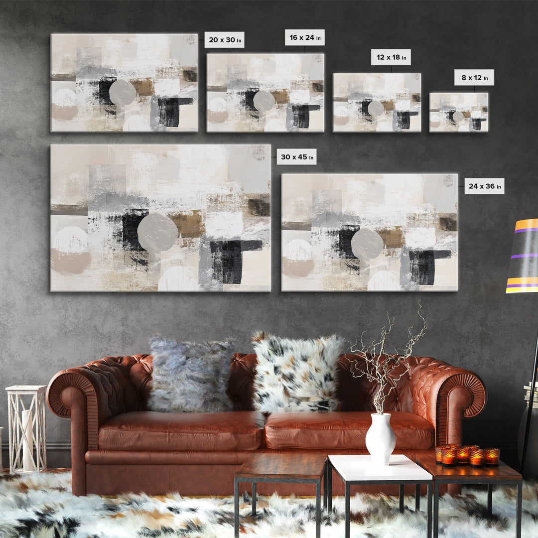 Soft Abstract Linen Texture Framed Canvas Print, Master Bedroom, Statement Artwork, Bedroom Decor, Abstract Art, Sanctuary, MAS-3x2-31