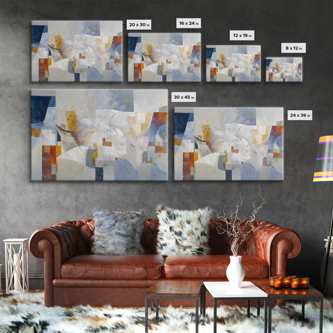 Large Cream Abstract Framed Canvas Print, Master Bedroom, Gallery Decor, Bedroom Decor, Fine Art, Sanctuary, Wall Art, MAS-3x2-45