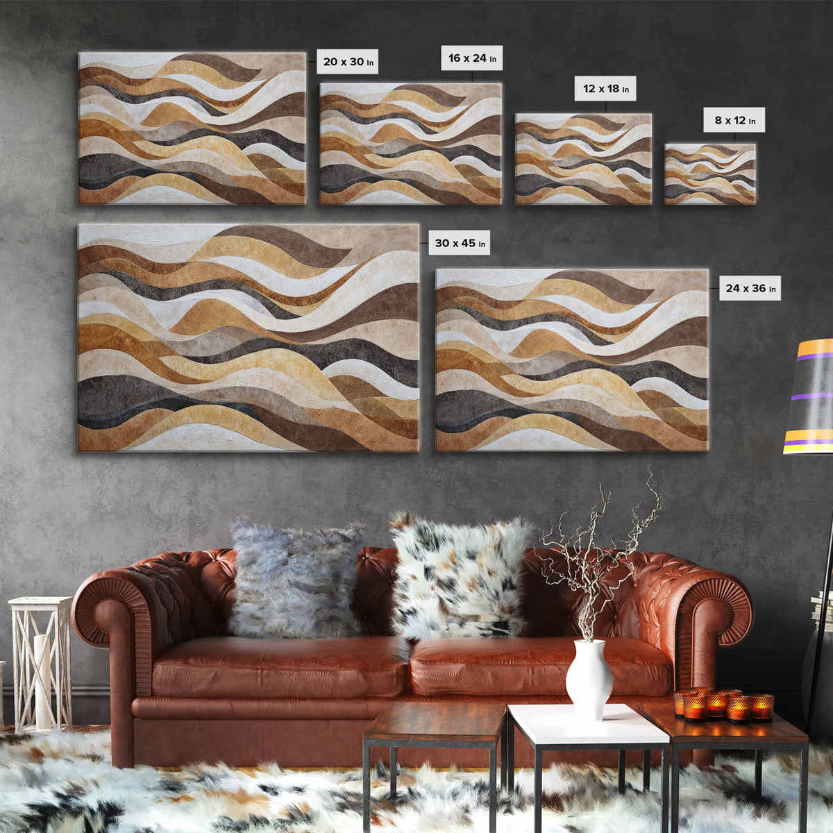 Abstract Wave Forms Canvas Print, Master Bedroom, Contemporary Art, Bedroom Decor, Abstract Art, Sanctuary, Bedroom Wall Art, MAS-3x2-72
