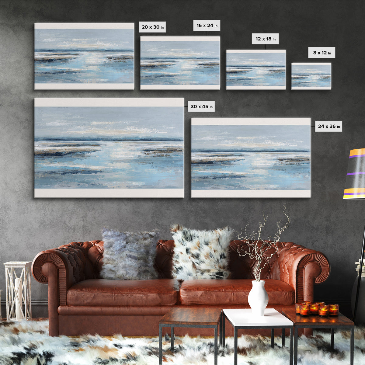 Hotel Coastal Landscape Canvas Print, Master Bedroom, Neutral Decor, Bedroom Decor, Oil Painting, Sanctuary, Home Decor, MAS-3x2-73