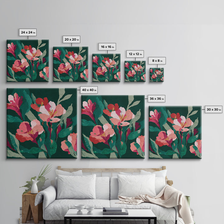 Matisse Inspired Cutouts with Vivid Floral Motifs Canvas Print, Maximalist Art, Retro Wall Art, Living Room Decor, Maximal, MAX-1x1-10