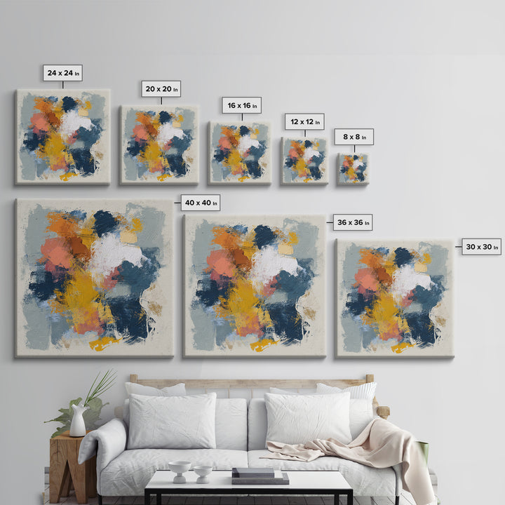 Chaotic Joyful Abstract Canvas Print, Maximalist Art, Unique Wall Art, Living Room Decor, Fine Art, Maximal, Fine Art Print, MAX-1x1-22