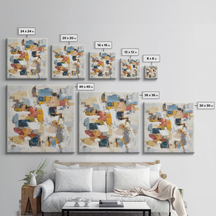 Chaotic Joyful Abstract Framed Canvas Print, Maximalist Art, Modern Art, Living Room Decor, Fine Art, Maximal, MAX-1x1-46