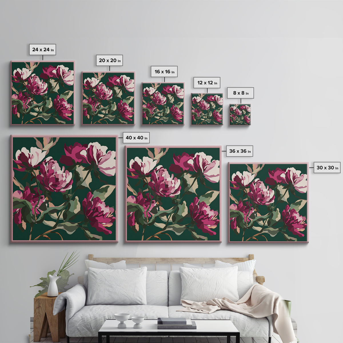 Matisse Inspired Cutouts with Vivid Floral Motifs Canvas Print, Maximalist Art, Boho Decor, Living Room Decor, Maximal, MAX-1x1-82