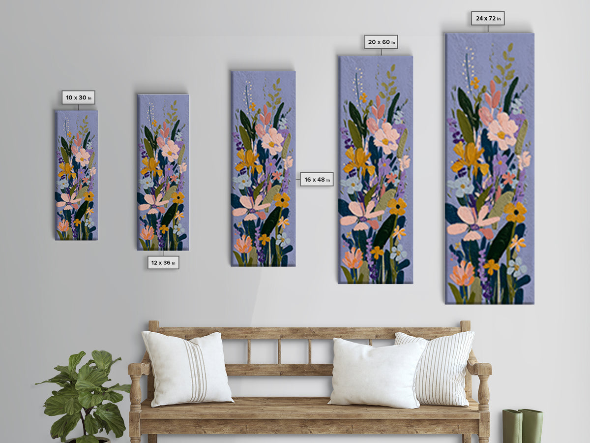 Matisse Inspired Cutouts with Vivid Floral Motifs Canvas Print, Maximalist Art, Modern Decor, Living Room Decor, Maximal, MAX-1x3-46