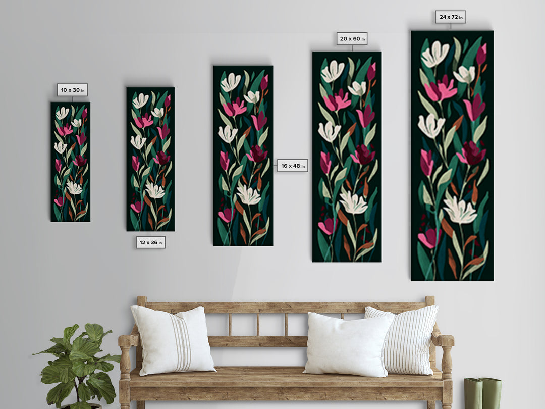 Matisse Inspired Cutouts with Vivid Floral Motifs Canvas Print, Maximalist Art, Modern Decor, Living Room Decor, Maximal, MAX-1x3-70