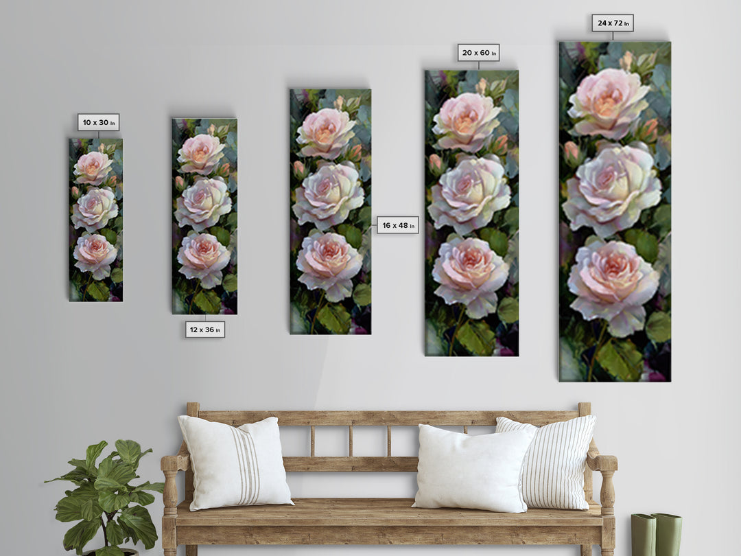 Baroque Roses Mixed Canvas Print, Maximalist Art, Wall Art, Living Room Decor, Abstract Art, Maximal, Printable Art, MAX-1x3-90