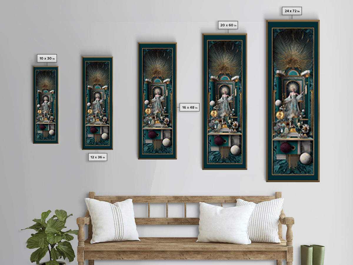 Surreal Room of Floating Objects as Decorative Canvas Print, Maximalist Art, Digital Art, Living Room Decor, Fine Art, Maximal, MAX-1x3-93