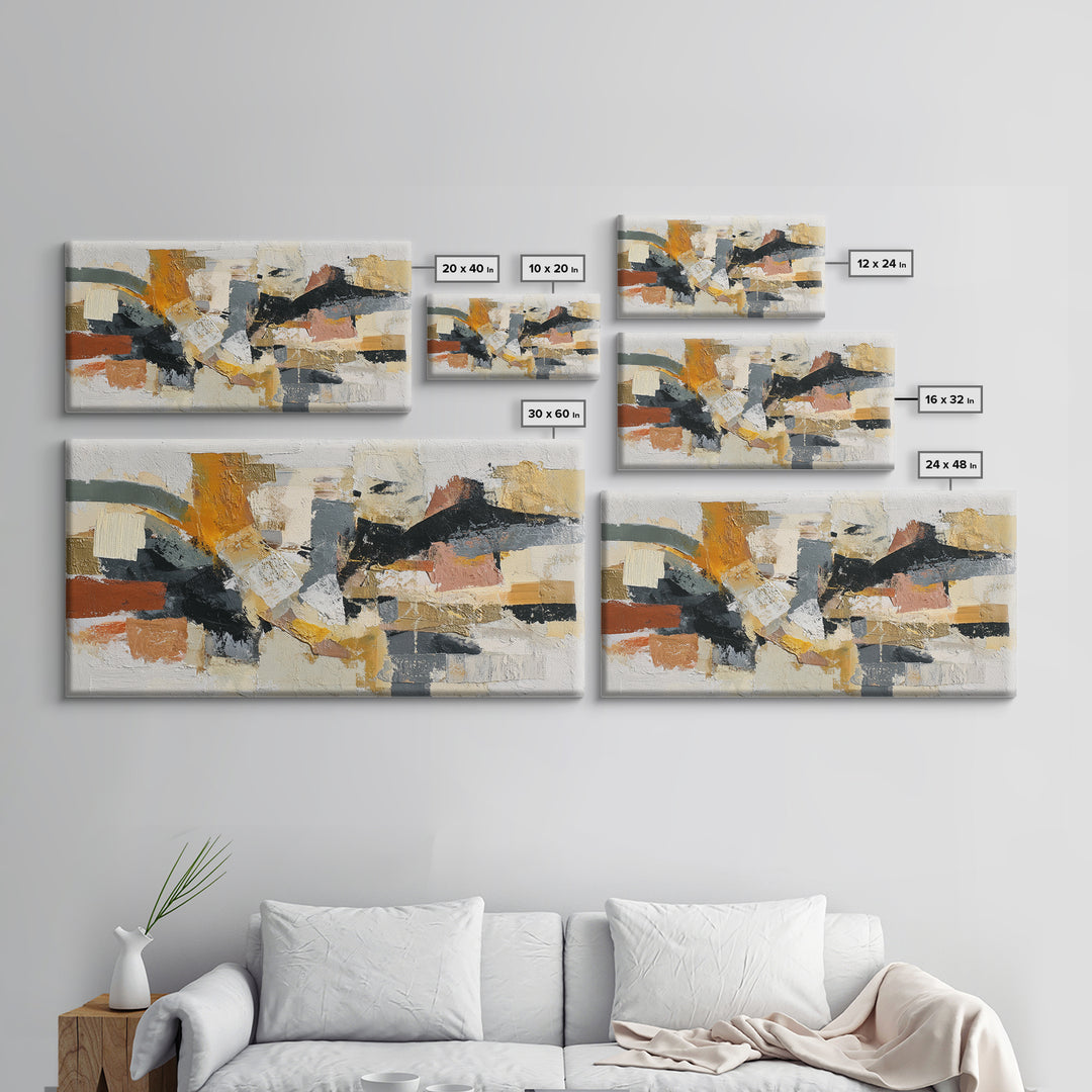 Chaotic Joyful Abstract Framed Canvas Print, Maximalist Art, Room Decor, Living Room Decor, Abstract Art, Maximal, MAX-2x1-18