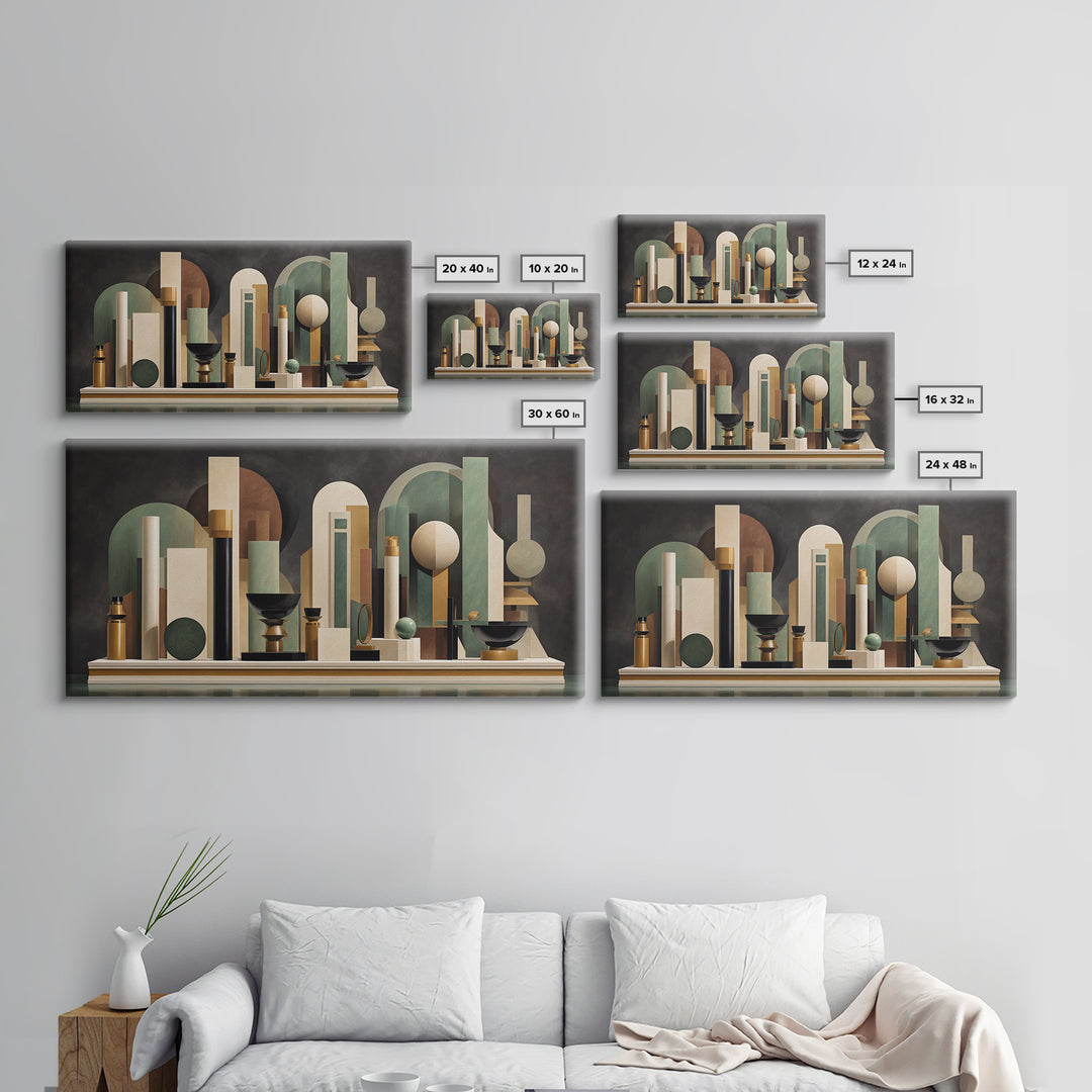 Surreal Room of Floating Objects as Decorative Canvas Print, Maximalist Art, Digital Wall Art, Living Room Decor, Maximal, MAX-2x1-29