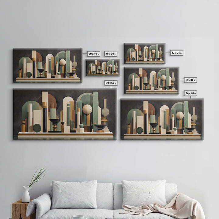 Surreal Room of Floating Objects as Decorative Canvas Print, Maximalist Art, Digital Wall Art, Living Room Decor, Maximal, MAX-2x1-29