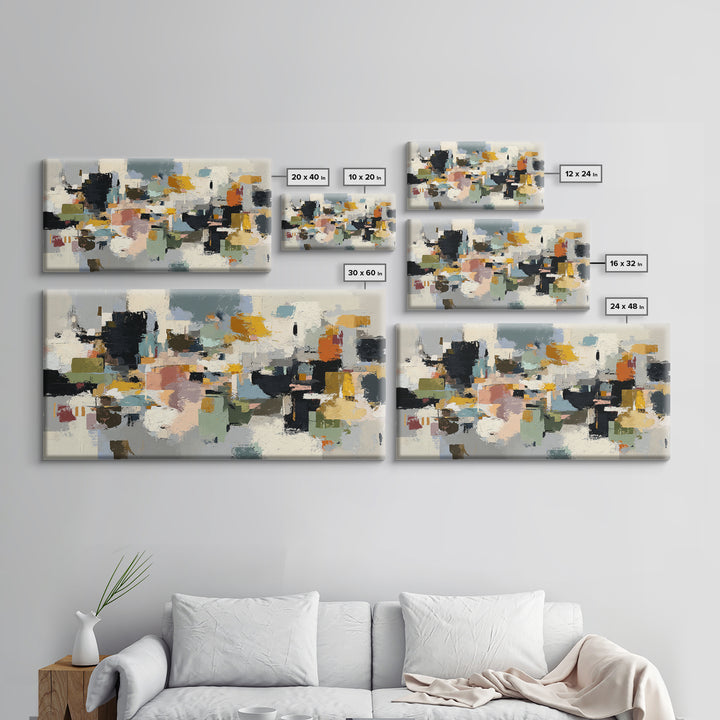 Chaotic Joyful Abstract Framed Canvas Print, Maximalist Art, Room Decor, Living Room Decor, Abstract Art, Maximal, MAX-2x1-42