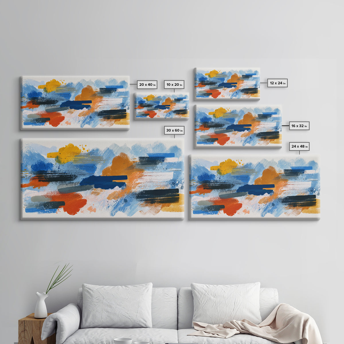 Chaotic Joyful Abstract Canvas Print, Maximalist Art, Home Decor, Living Room Decor, Abstract Art, Maximal, Printable Art, MAX-2x1-66