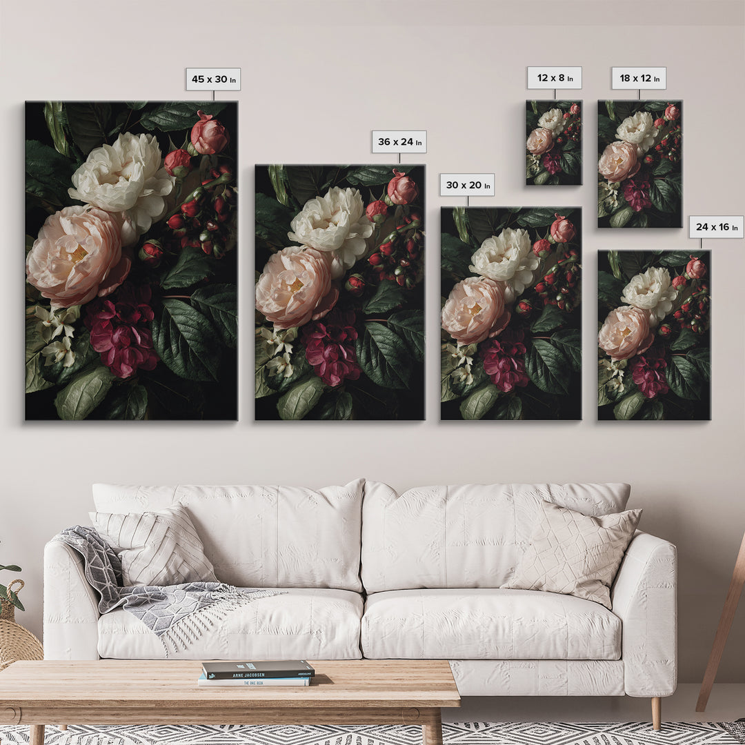 Baroque Roses Mixed Canvas Print, Maximalist Art, Wall Art, Living Room Decor, Abstract Art, Maximal, Printable Art, MAX-2x3-14