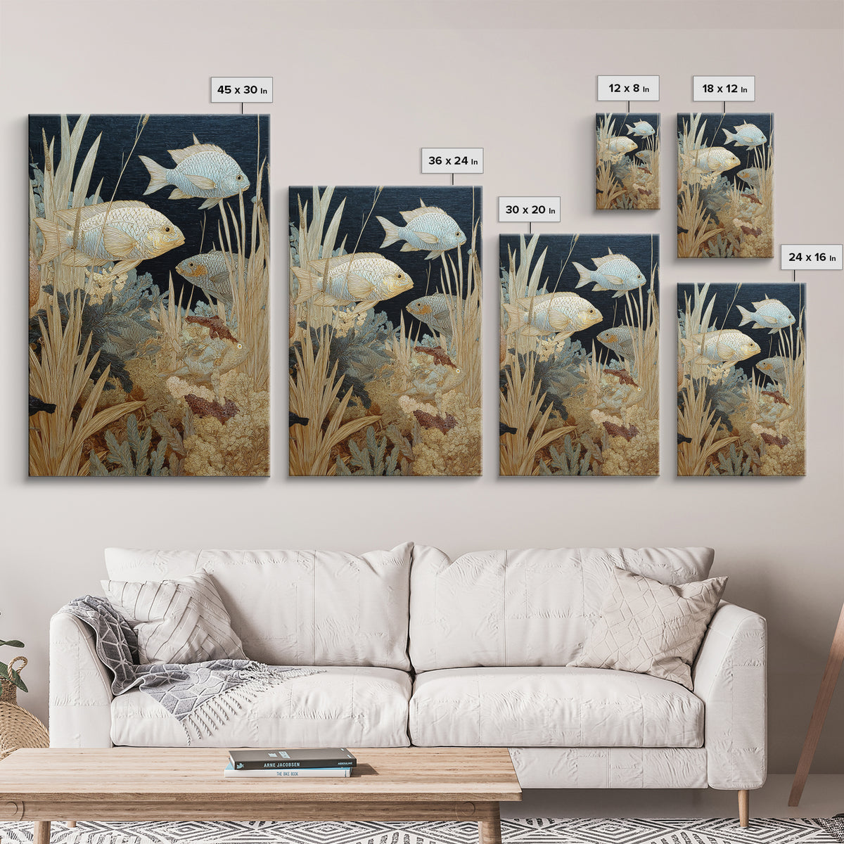 Wild Coral Reef Canvas Print, Maximalist Art, Printable Art, Living Room Decor, Fine Art, Maximal, Funky Wall Art, Modern Art, MAX-2x3-49