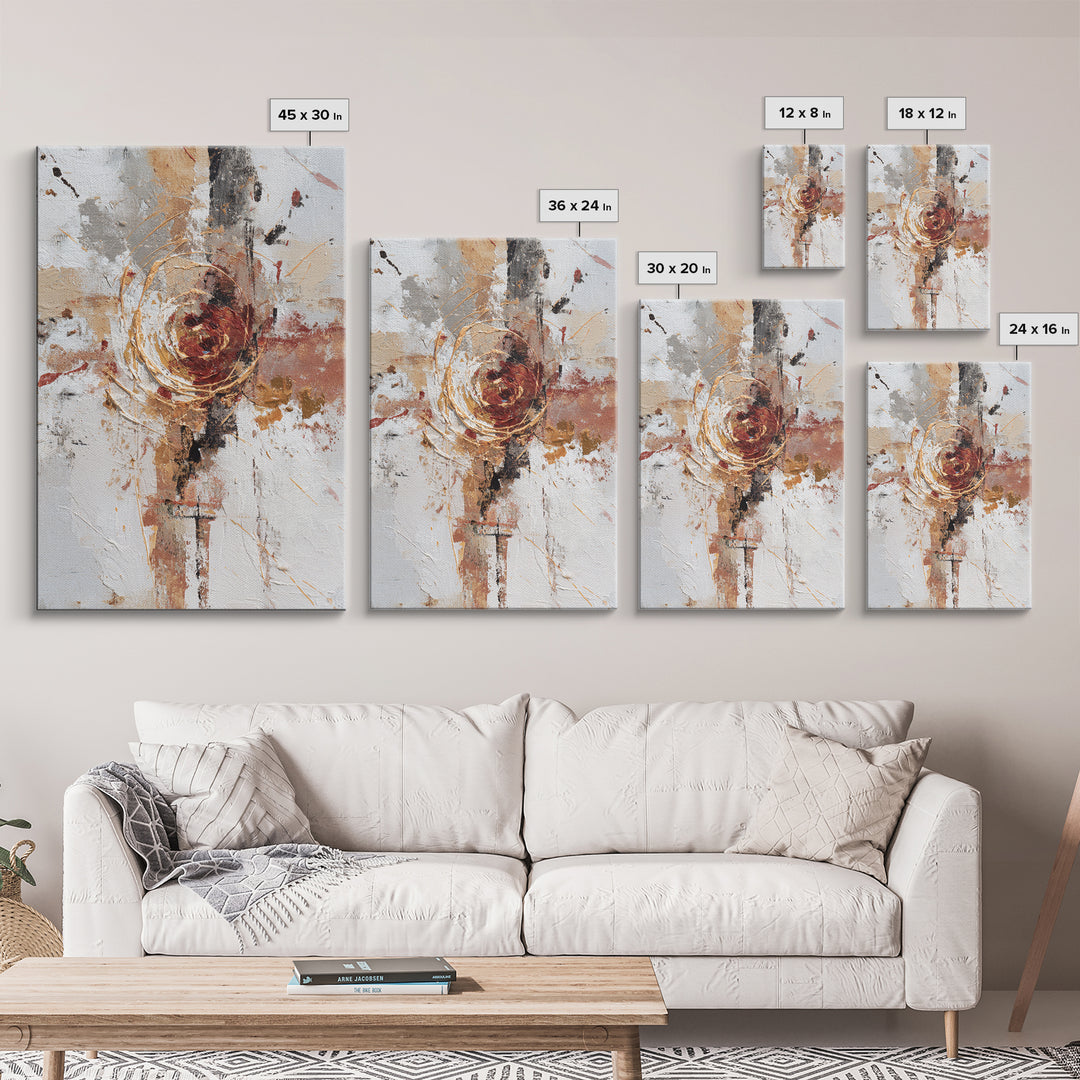 Chaotic Joyful Abstract Framed Canvas Print, Maximalist Art, Minimalist Decor, Living Room Decor, Maximal, Art Nouveau, MAX-2x3-6
